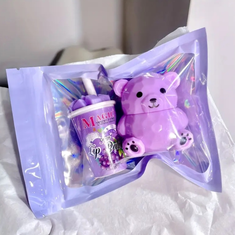 Teddy Bear Lip Balm Set 🐻 ✨